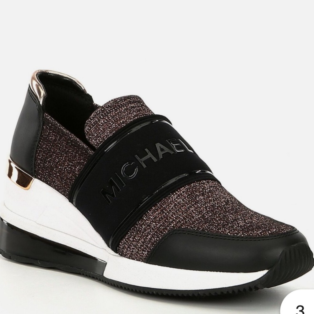 Michael Kors Women's Black and Brown Slip-On Sneakers
-#5